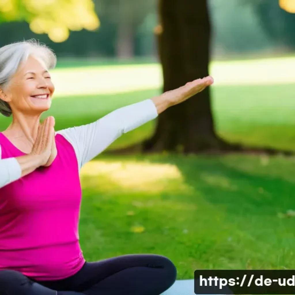 긍정심리학을 활용한 노인 복지 - **Image Prompt:** A radiant German senior woman, around 70 years old, with elegant silver hair, is p...