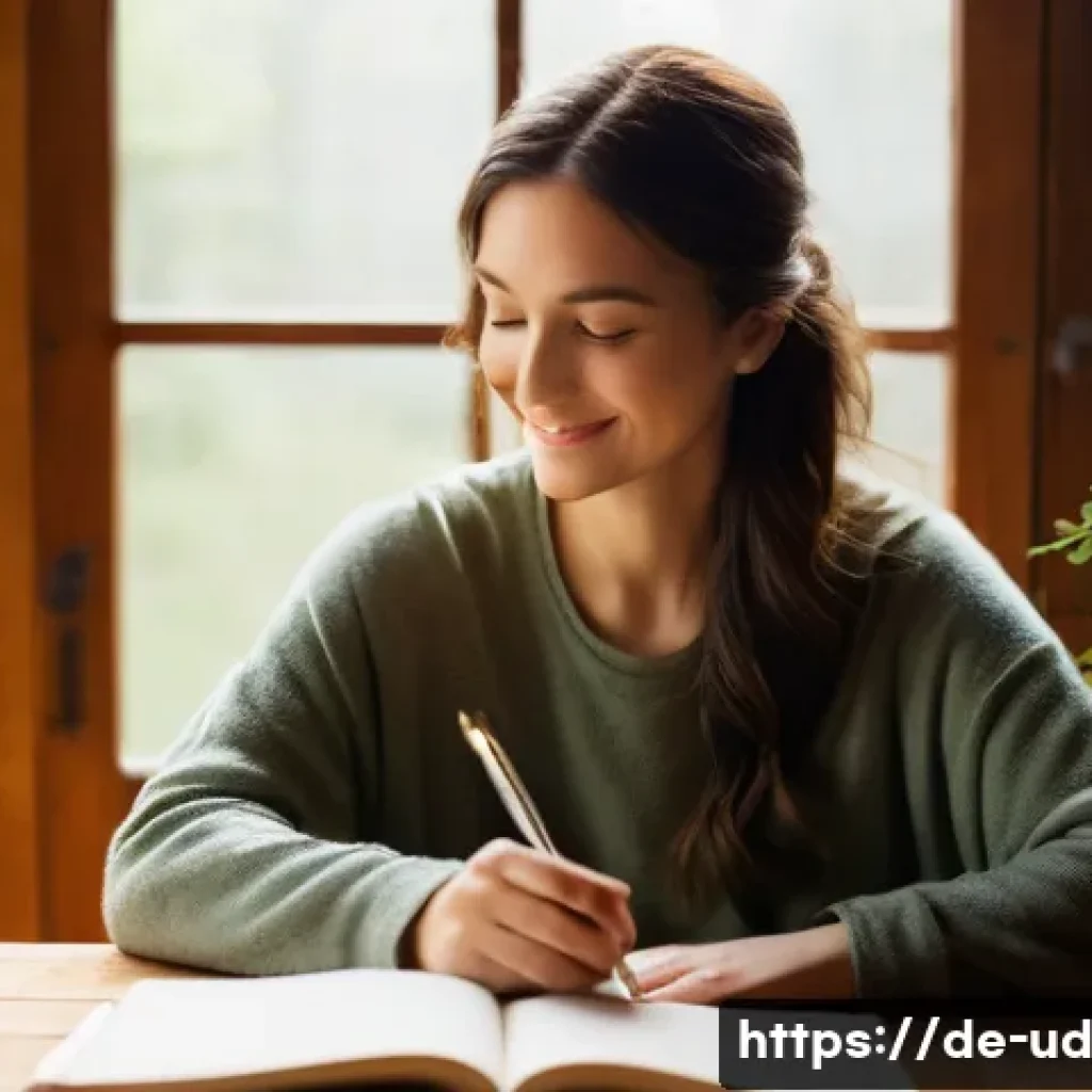 긍정심리학이란 무엇인가 - **Prompt for Gratitude Journaling:**
A serene portrait of a person in their late 20s to early 30...
